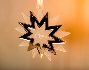 Etoile de Noël en plexiglas à personnaliser pour décorer votre sapin de sapin de Noël