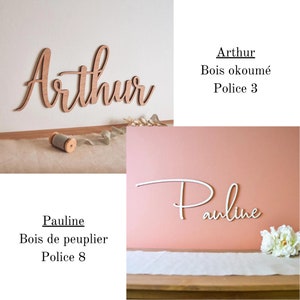 Wooden first name to personalize, wall decoration to decorate a child's room or party, birthday, babyshower, birth gift image 3