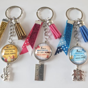 sleutelhanger meesteres, bedankt meesteres voor dit mooie jaar, cadeau schooljuf