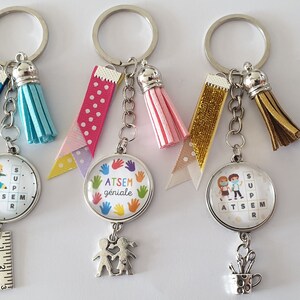 Porte clé atsem, atsem cadeau, cadeau école