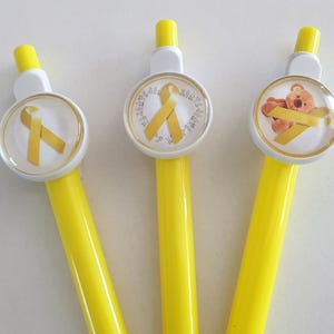 stylo endométriose,  stylo bille ruban jaune