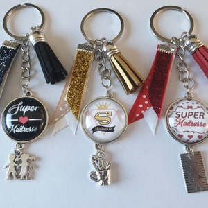 school cadeau einde van het schooljaar, Meester cadeau, sleutelhanger super Meesteres,