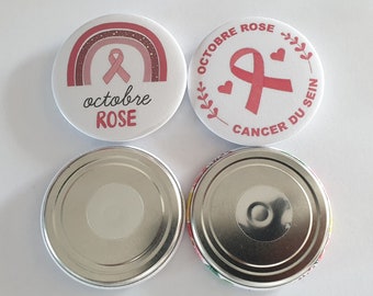 magnet octobre rose, magnet de 58mm