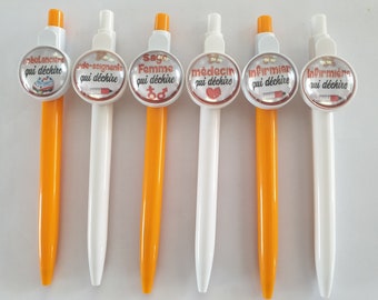 Caneta esferográfica personalizável, enfermeira, parteira, cuidadora, paramédica, ASH, fisioterapeuta