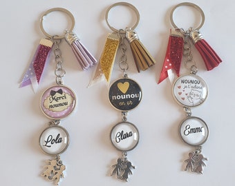 nanny key ring, nanny gift, personalized nanny