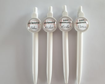 caneta enfermeira, caneta esferográfica personalizada, enfermeira, parteira, cuidadora, com nomes