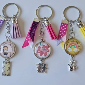 cadeau meesteres, meester sleutelhanger, eindejaars meesteres