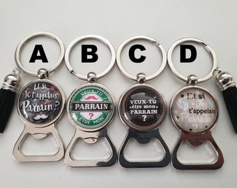 Portachiavi Personalizzato Per Padrino – Vuoi Fare Da Padrino? – Regalo Richiesta Acciaio Inox Argento