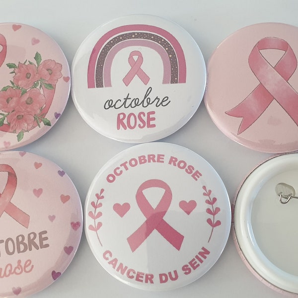 badge octobre rose, badge de 58mm