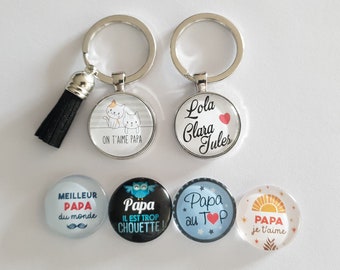 cadeau fête des pères, porte clé papa, cadeau personnalisé papa