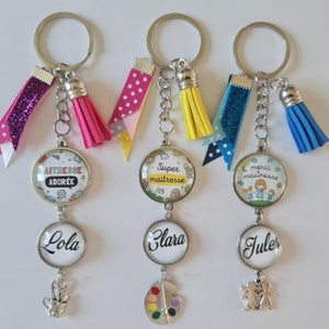 Meesteres cadeau, meester sleutelhanger, eindejaars meesteres