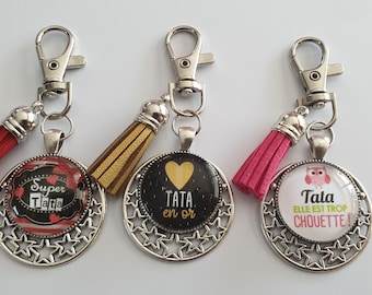 porte clé tata, cadeau tata personnalisé, tata en or