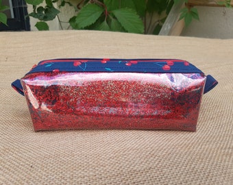 Trousse à paillettes rouges