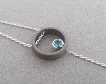 Bracelet Cercle Titane, Apatite, Chaine Argent 925