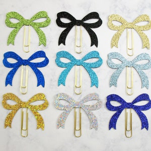 Glitter Bow Planner Clips, bow paper clips, Planner Clips, Bow Paperclips, Bookmark, Planner Bows, Planner Accessories.