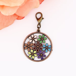 Planner Charm, Flower Planner Charm, Travelers Notebook Charms, Planner Accessories.
