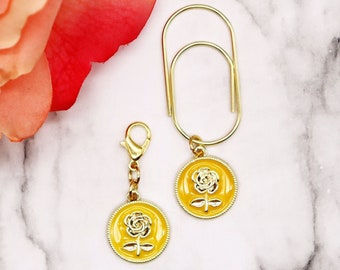 Yellow Rose Charm - Etsy