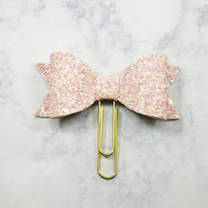 Bow Planner Paper Clip, Pink Glitter Bow Planner Clip, Planner Paper Clip, Bow Paperclip, Bookmark, Planner Bows.