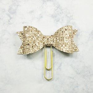 Bow Planner Paper Clip, Gold Glitter Bow Planner Clip, Planner Paper Clip, Bow Paperclip, Bookmark, Planner Bows, Filofax, Happy Planner
