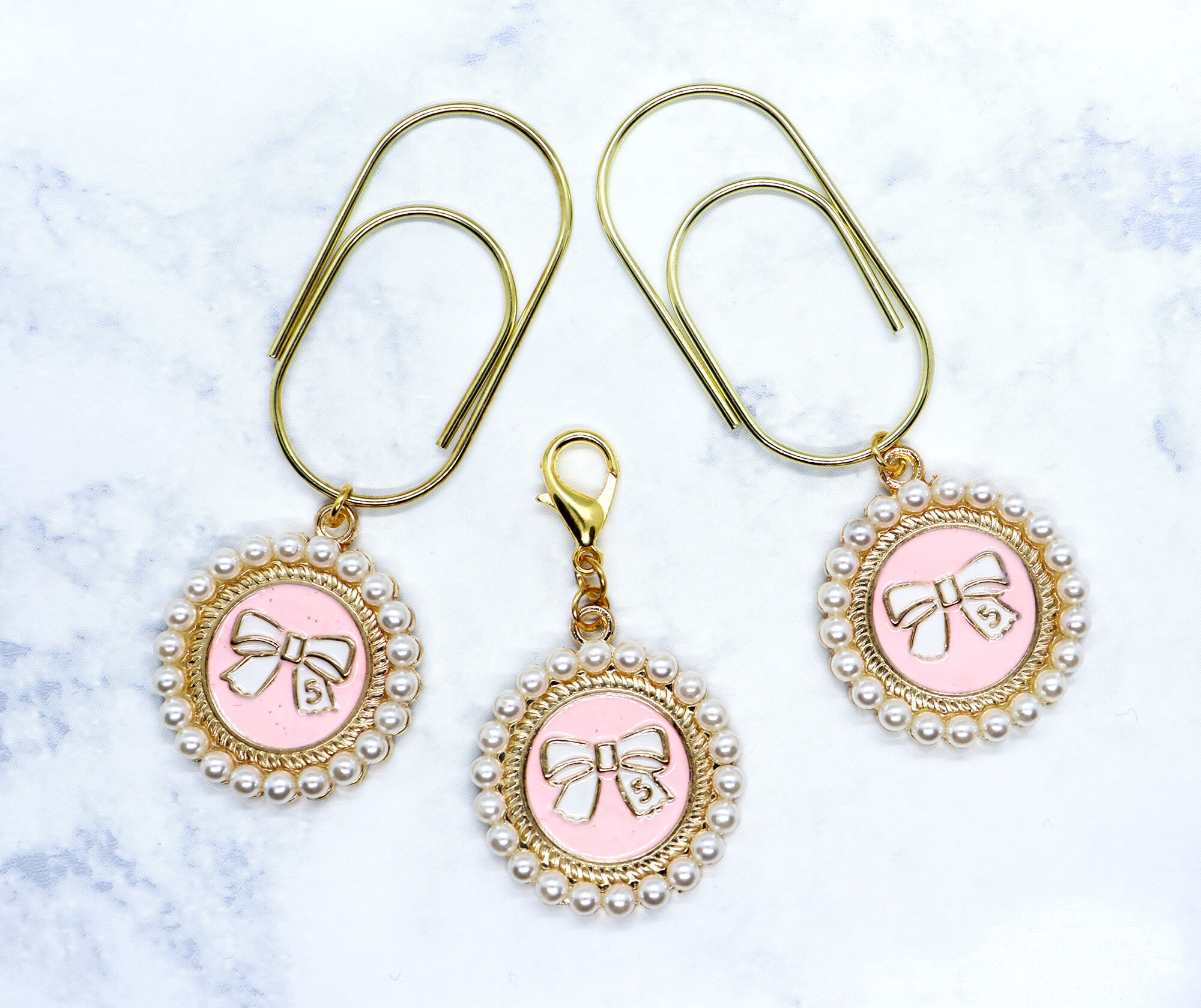 Baby Pink Planner Bow Charm|Planner Dangle