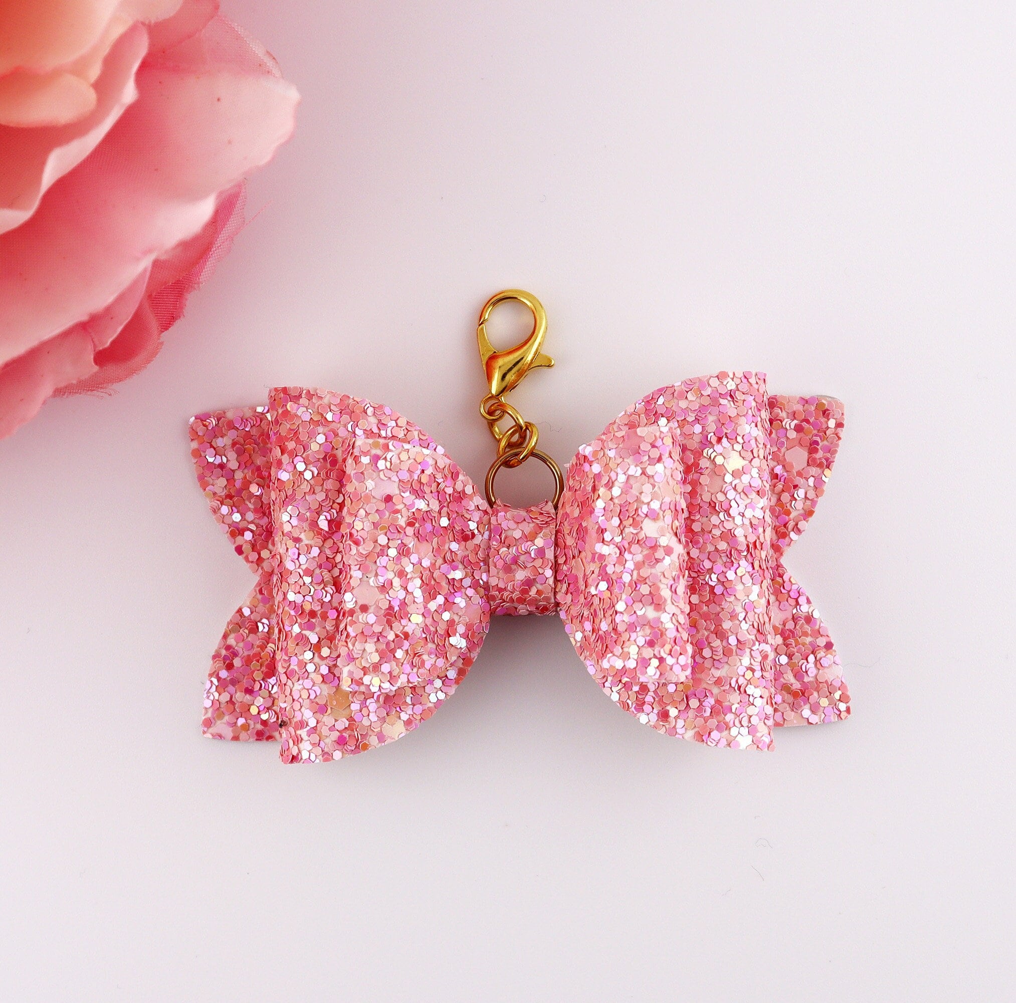 Pink Bow Planner Charms/ Planner Bow Charms/ Travelers Notebook Charms/ Tn Charms/ Planner Accessories/ Purse Charms.