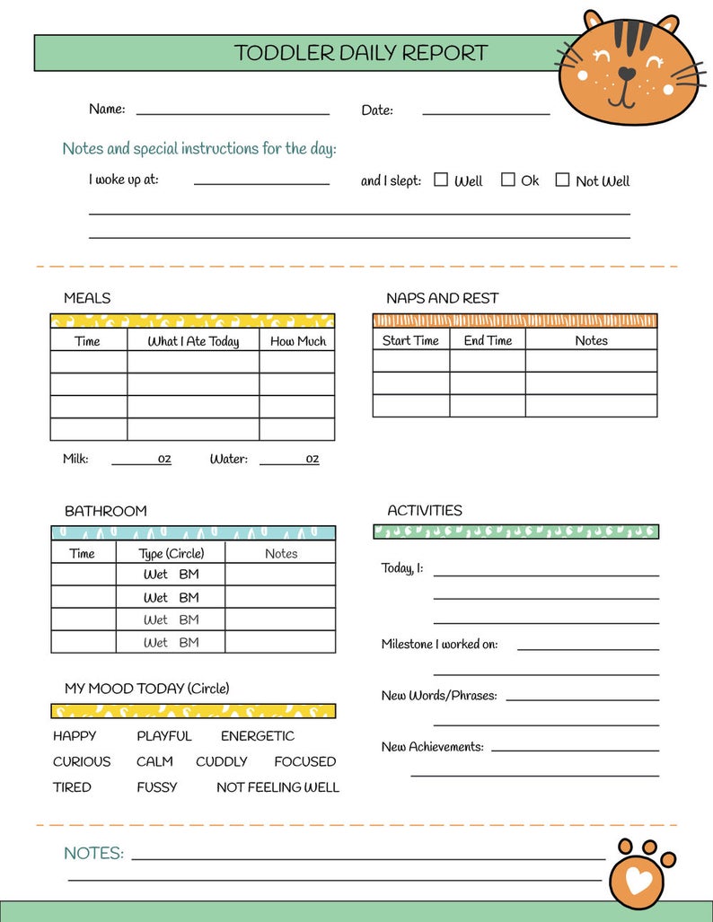 Free Nanny Schedule Template Printable Templates