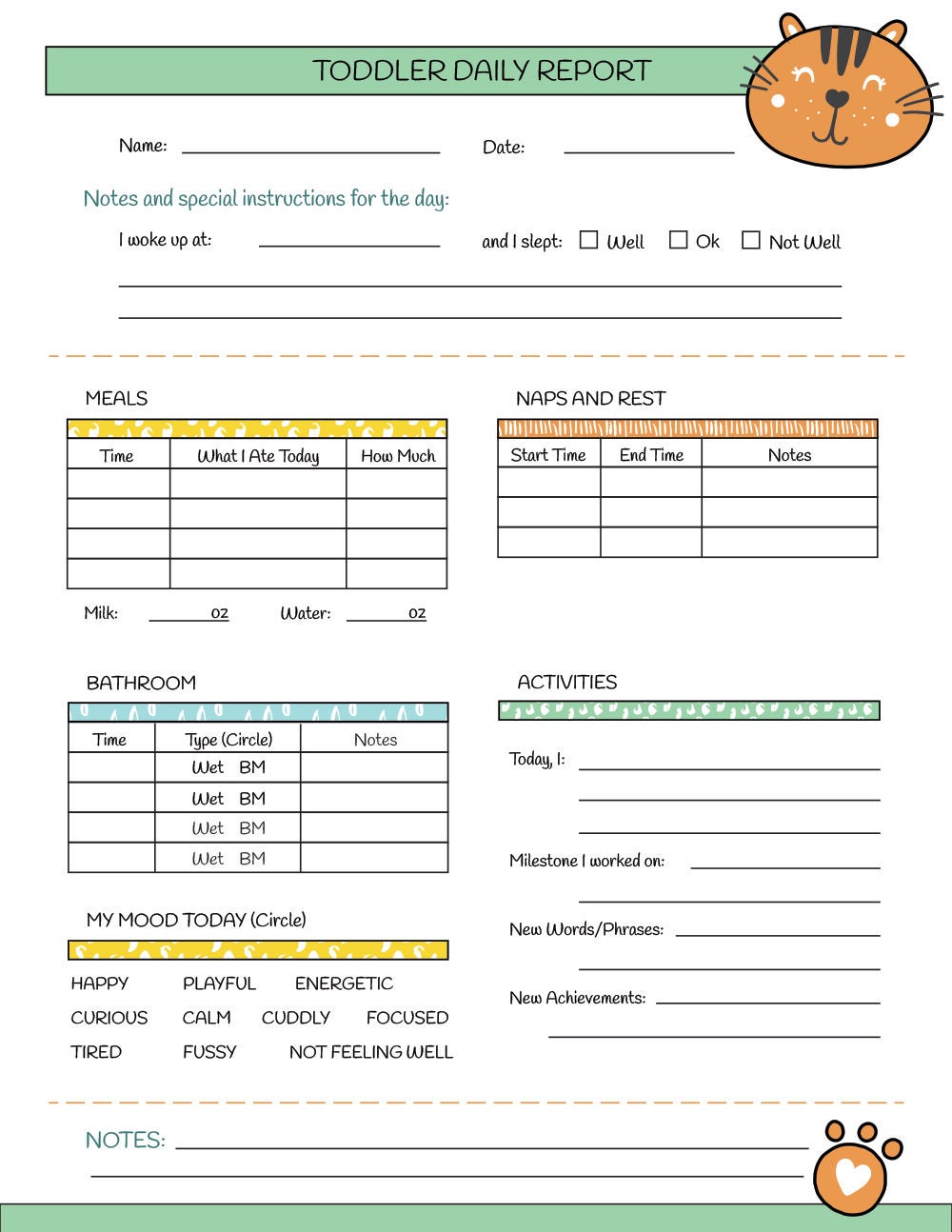 printable-nanny-log-daily-toddler-care-sheet-babysitter-caregiver-baby-tracking-page-pdf-instant-download-etsy