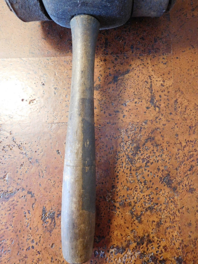 19o C. Gran mazo de madera con anillos de hierro herramienta | Etsy