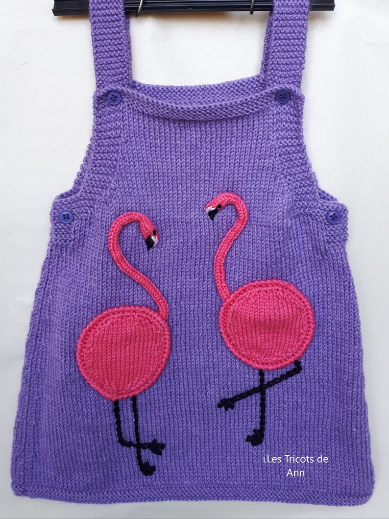 Robe bÃ©bÃ© fille layette tricotÃ©e main layette bÃ©bÃ© tricot image 0