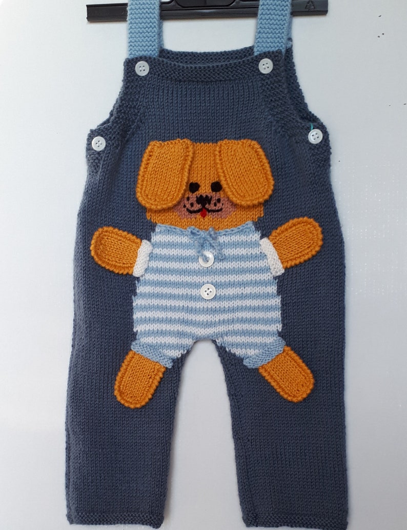 Salopette bébé layette tricoté main salopette tricot bb image 0