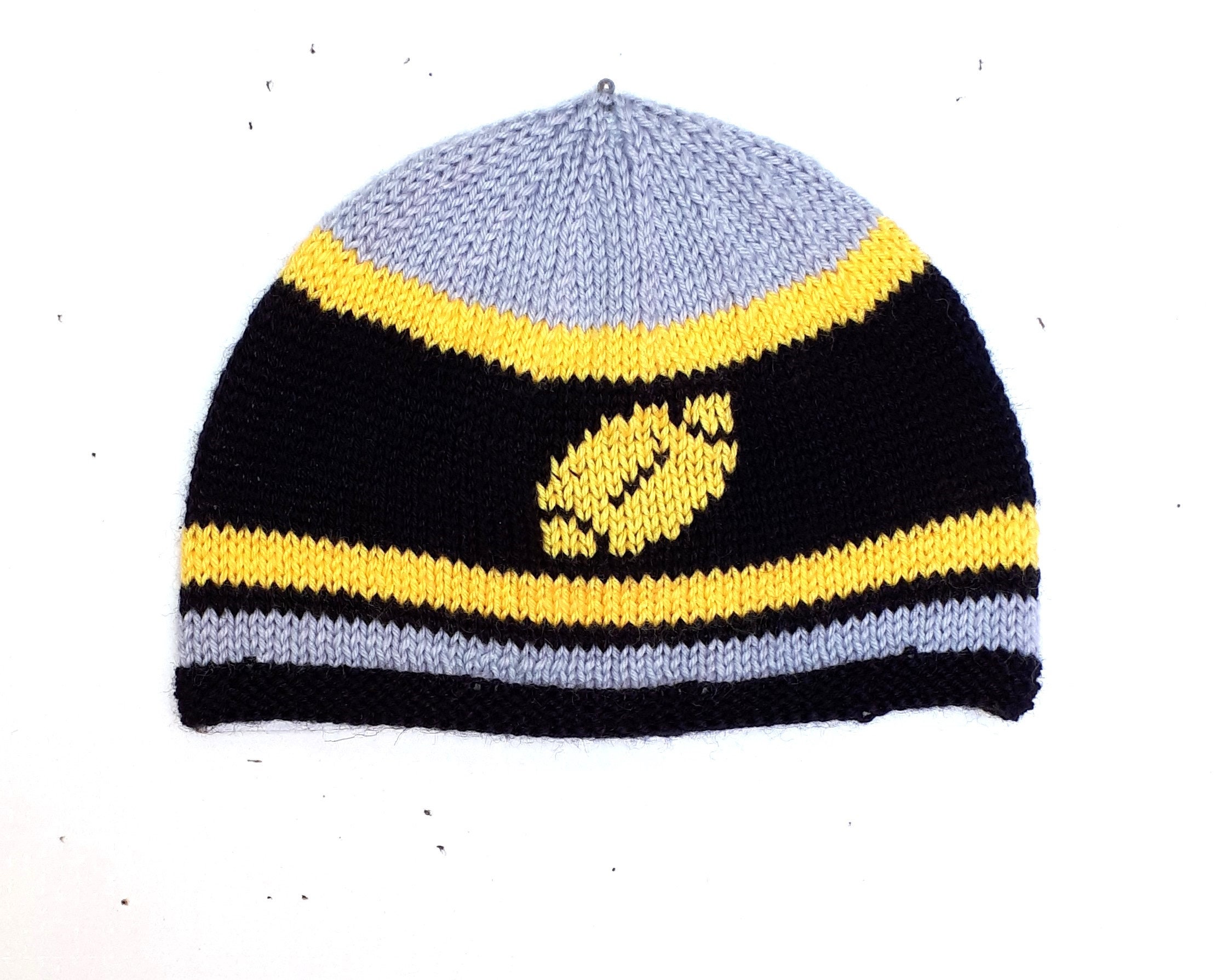 Bonnet Bébé Tricoté Style Rugby - Marron - Taille Bébé (env. 0-6 Mois) - Fibres Acryliques - Neuf Avec étiquettes