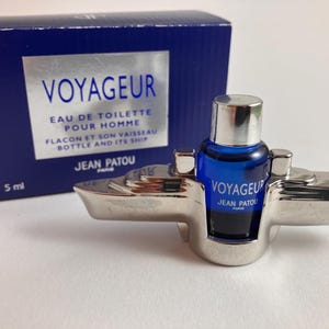 Voyageur Jean Patou eau de toilette for men miniature perfume collection bottle and its vessel 5ml 0.17 fl oz