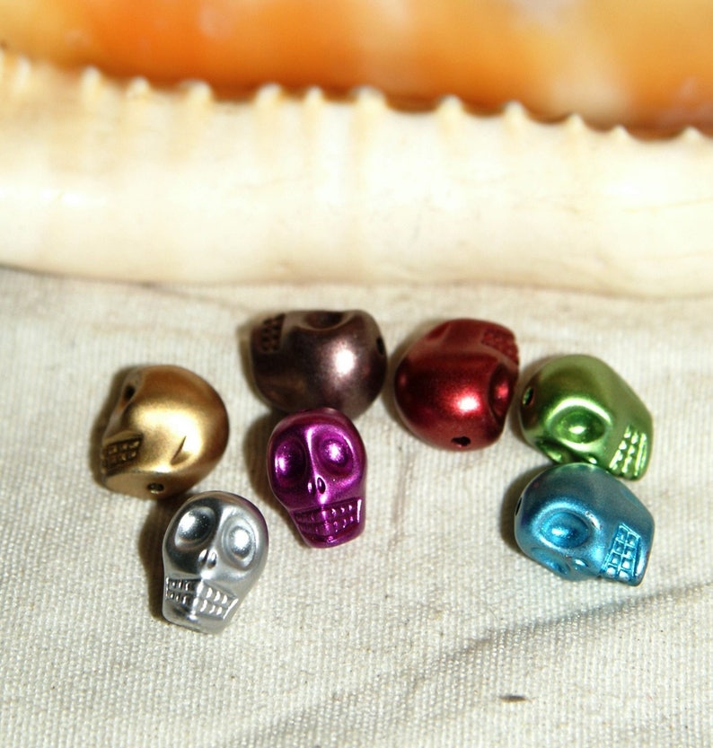 Acrylic Pearl X80 Metalized DeathHead 10X10mm
