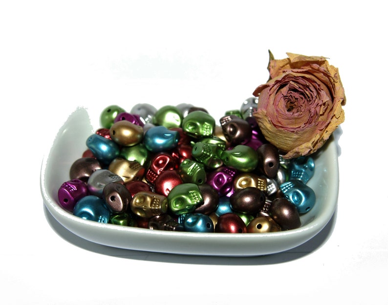 Acrylic Pearl X80 Metalized DeathHead 10X10mm