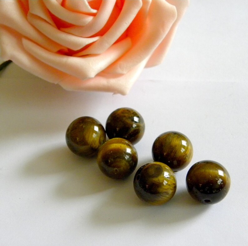 Tiger eye round bead Tiger Tiger eye round stone Tiger eye Tiger 14mm ++