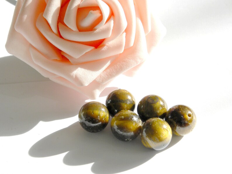 Tiger eye round bead Tiger Tiger eye round stone Tiger eye Tiger 14mm ++