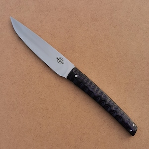 Lila und schwarzes Micarta-Edelstahl-Tischmesser, Steakmesser, Tischmesser, Bastelmesser, handgefertigtes Messer, Originalmesser