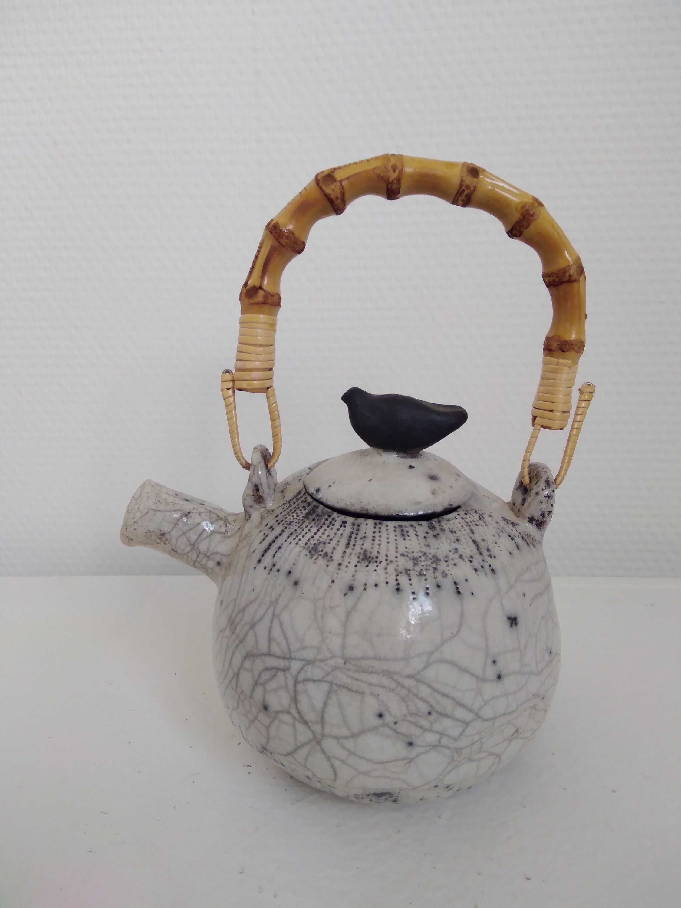 Théière Raku Blanche