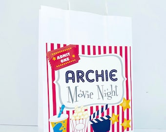 Personalised Movie Gift Bag, Snack Bag, Party Bag, Present, Favour
