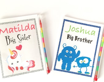 Personalised A6 Activity Colouring  Pack For Big Sister / Big Brother