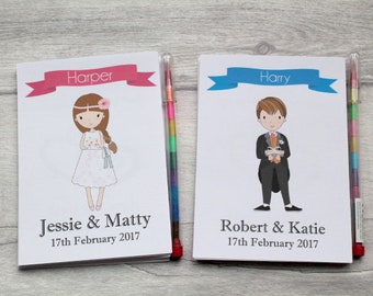 Children's Personalised Wedding Activity Colouring Pack, Favour, Gift