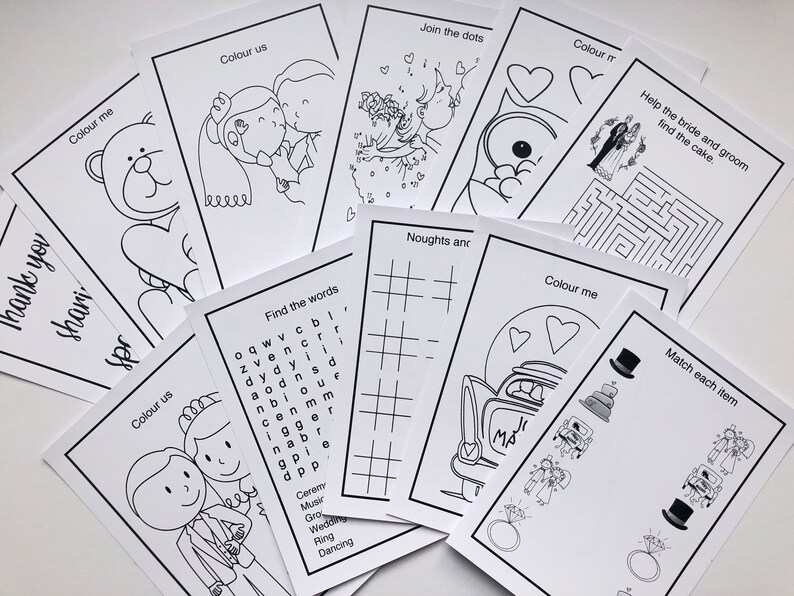 Children's Personalised Wedding Activity Colouring Pack, Favour, Gift image 4