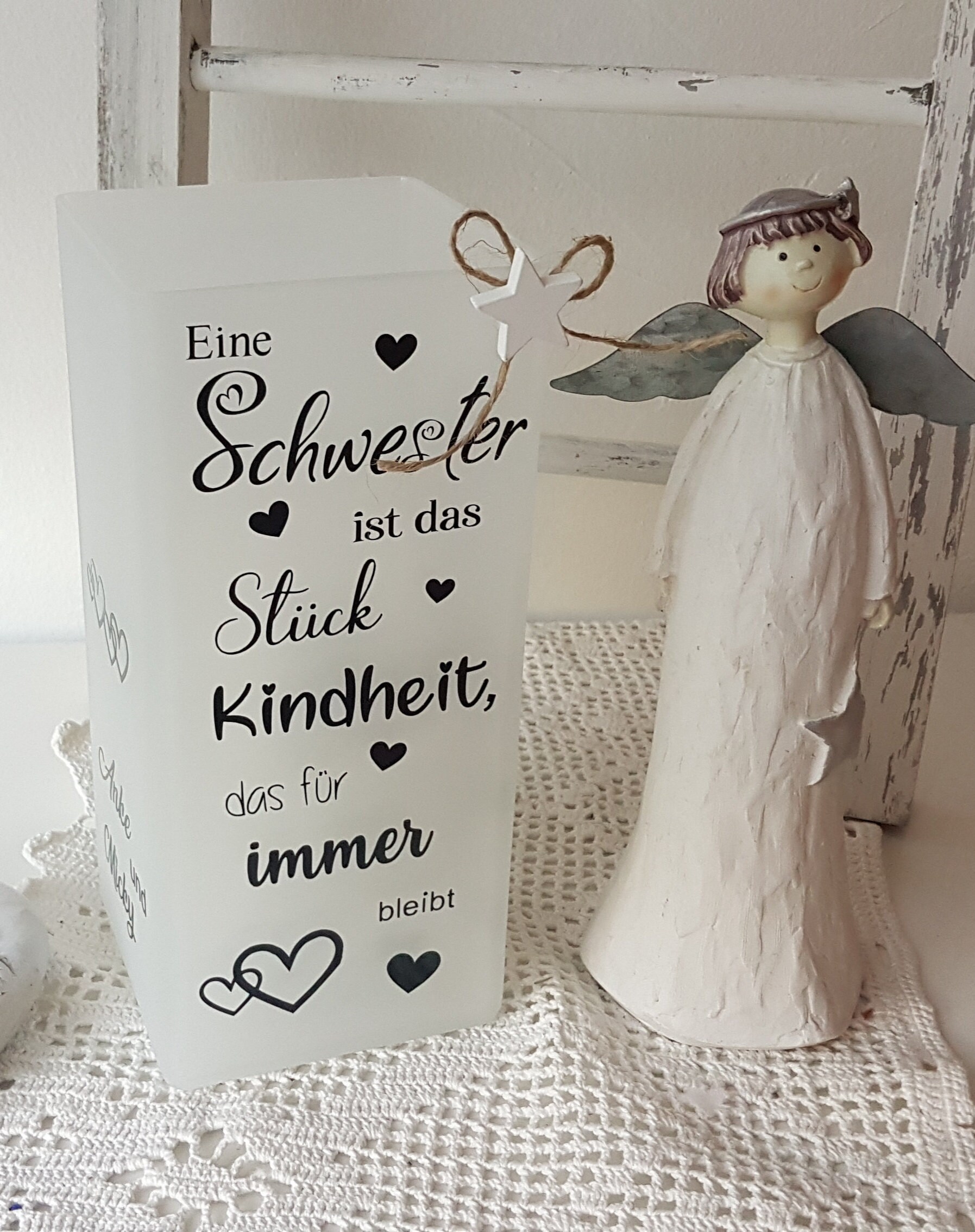 Wunderschöne Lampe mit Spruch fpr Geschwister Schwester Bruder Etsy
