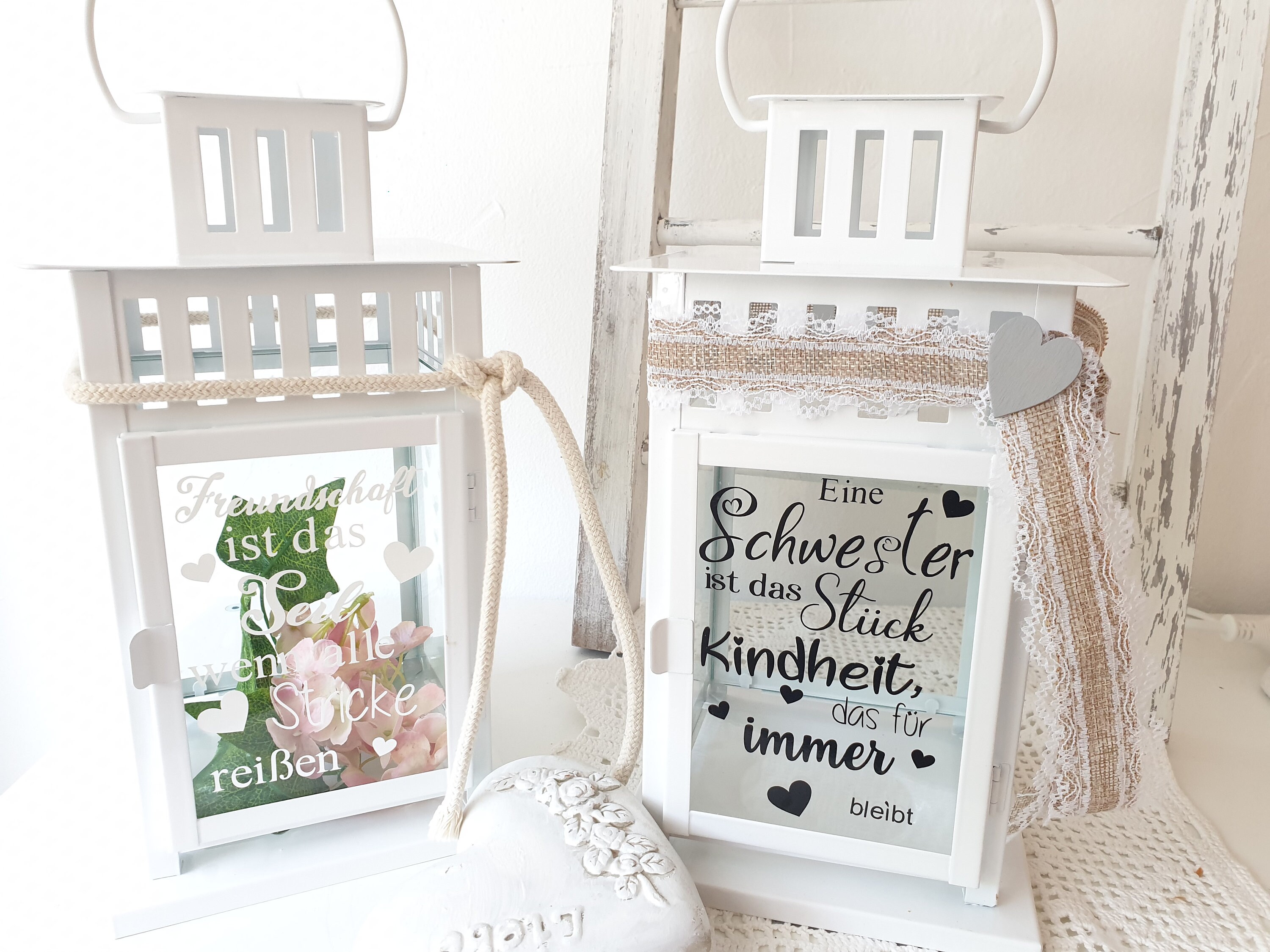 Wunderschöne Laterne mit Spruch fpr Geschwister Schwester Etsy
