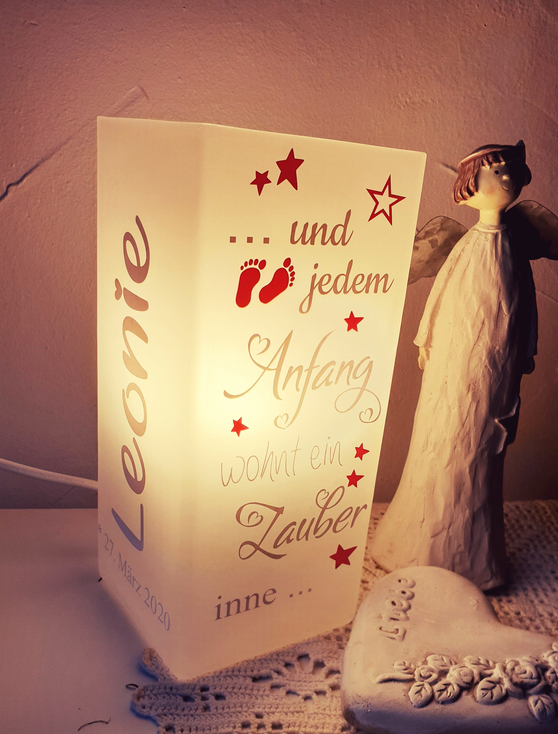 Wunderschöne Lampe mit Namen und Spruch Geburt Babygeschenk Etsy