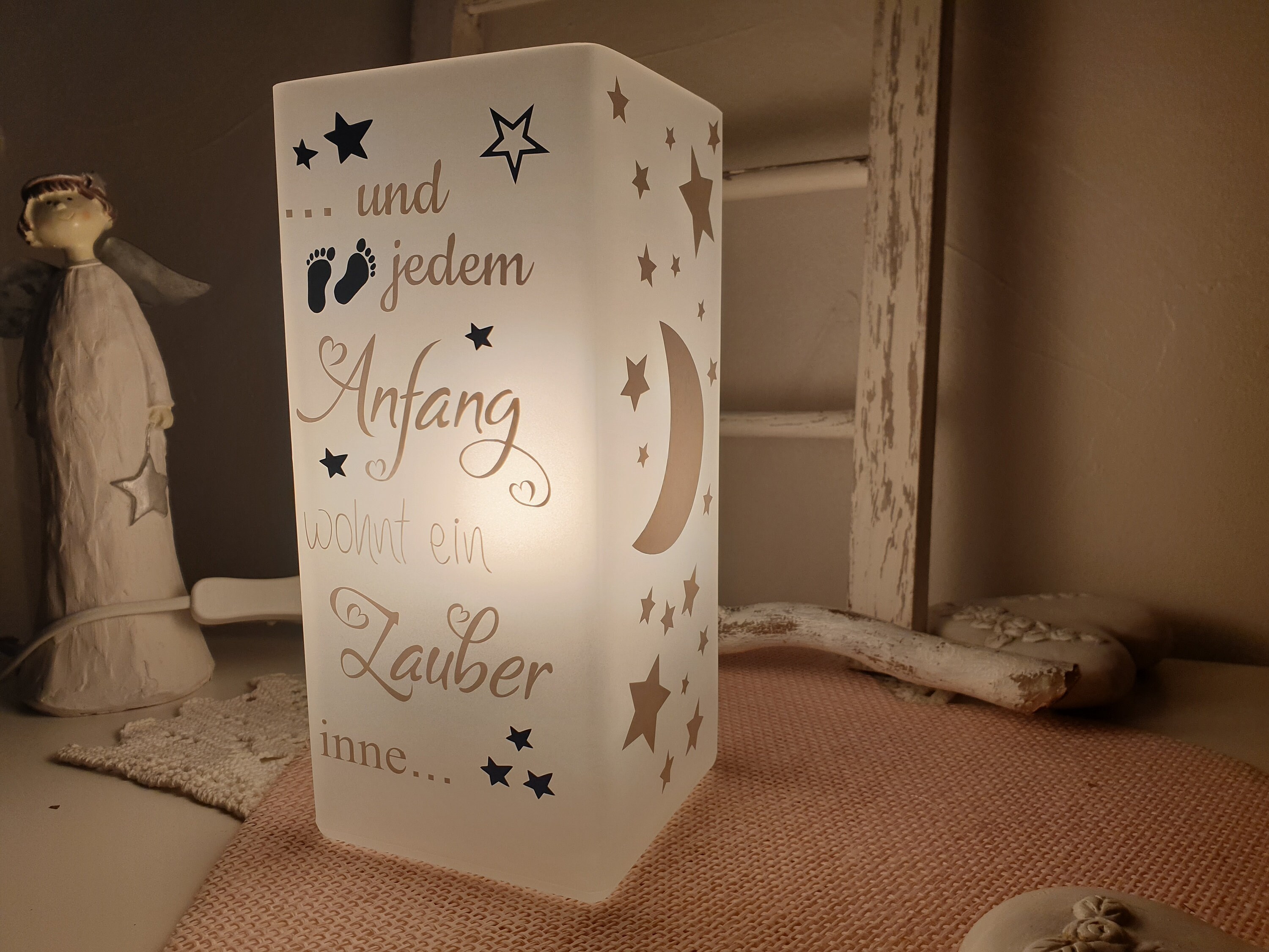 Wunderschöne Lampe mit Namen und Spruch Geburt Babygeschenk Etsy