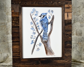 BLAUhäher Aquarelldruck.