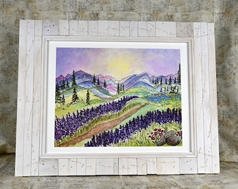 LAVENDEL BLISS Aquarell Druck.