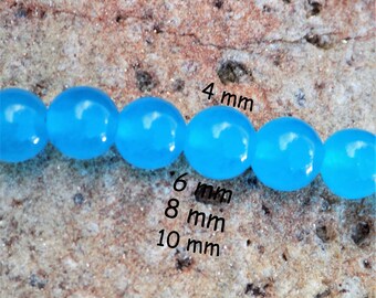 10 mm RARE Bleu Amérique du Sud Topaz perles rondes Collier 18/" AAA