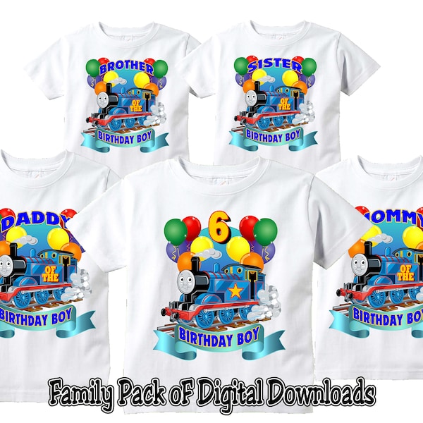Family Bundle 6th Birthday Png, Choo Choo Train Png, Birthday Party Png, Iron On Download Png, Train Png, Birthday Boy Png, Railroad Png 981
